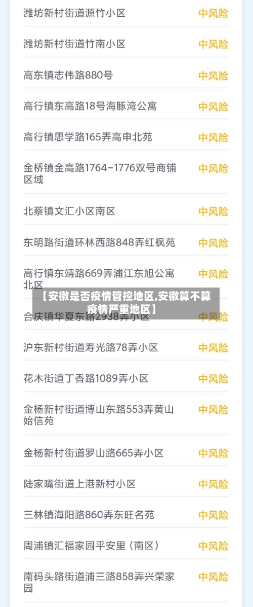 【安徽是否疫情管控地区,安徽算不算疫情严重地区】