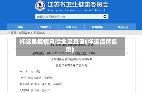 怀远县疫情风险地区查询(怀远疫情名单)