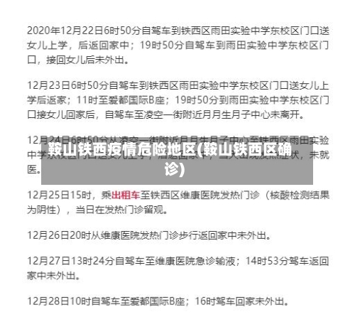 鞍山铁西疫情危险地区(鞍山铁西区确诊)-第1张图片