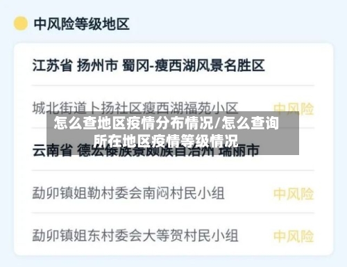 怎么查地区疫情分布情况/怎么查询所在地区疫情等级情况