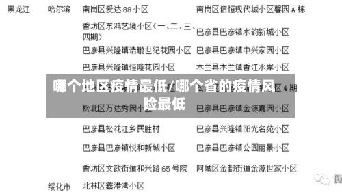 哪个地区疫情最低/哪个省的疫情风险最低